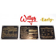 Jeu plaques identification laiton - Early Willys